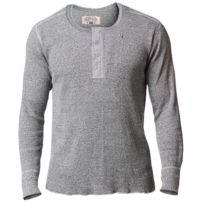 Stanfield's 1315 Men's Wool Henley L/S Shirt Grey - Deakin Industries