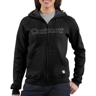 CARHARTT WK012 Woman's Mid wt Zip-Front Logo Hooded Sweatshirt - Deakin Industries