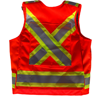 DEAKIN Nylon Cordura Pack Frame 4" Reflective Cruiser Vest (ORANGE) - Deakin Industries
