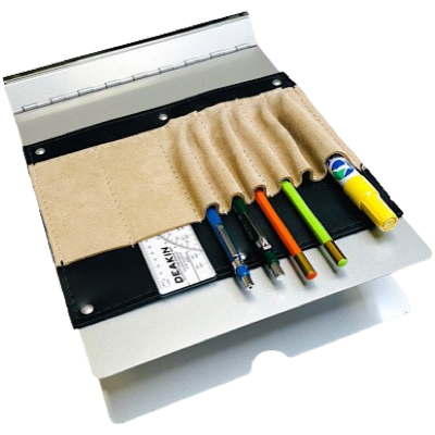 SAUNDERS 16507P Aluminum sheet holder w/ pen & scale pouch 8.5"x12" - Deakin Industries