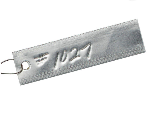 Aluminum Tags Double Faced 1" x 3" - WITH WIRES (pack of 50) - Deakin Industries