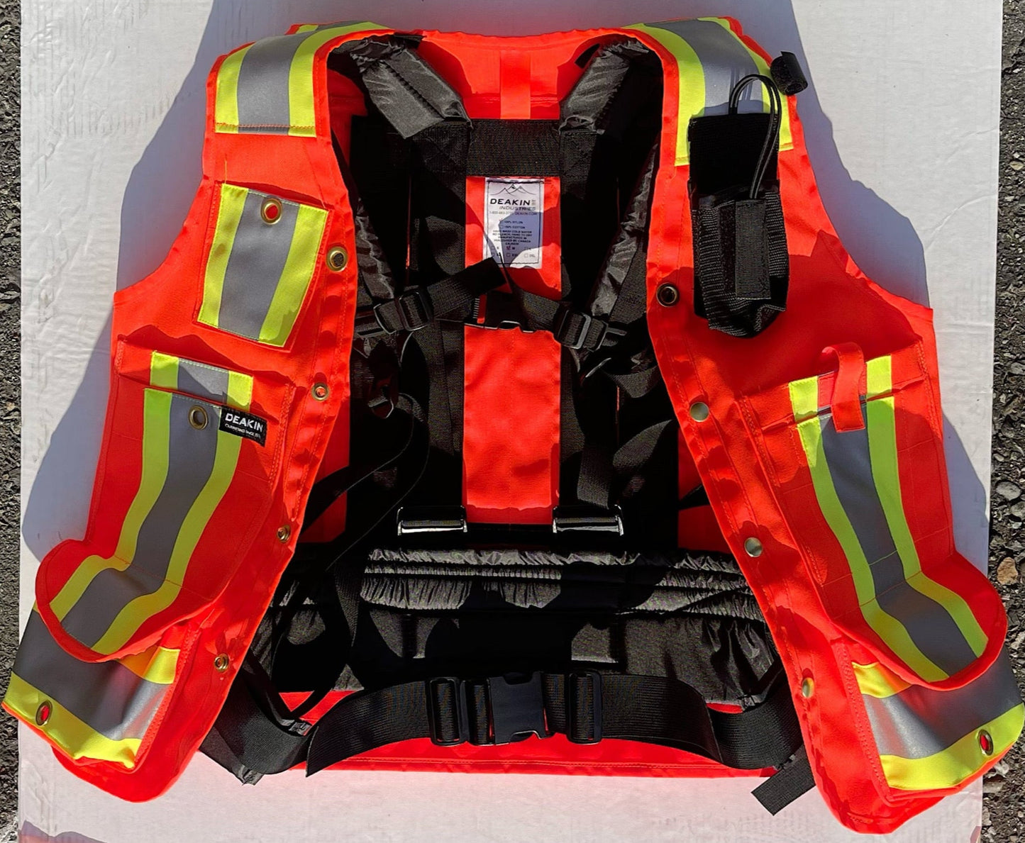 DEAKIN Nylon Cordura Pack Frame 4" Reflective Cruiser Vest (ORANGE) - Deakin Industries