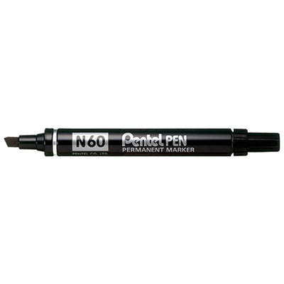 PENTEL N60-A Black Permanent Chisel Tip Marker - Deakin Industries