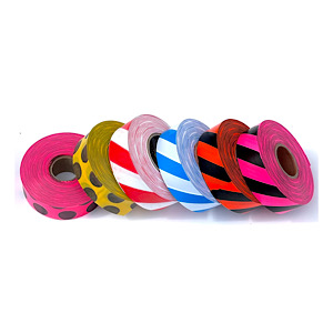 STONEBLAZE Arctic Flagging Tape  1" x 125' Roll (Stripes or Polka Dots)