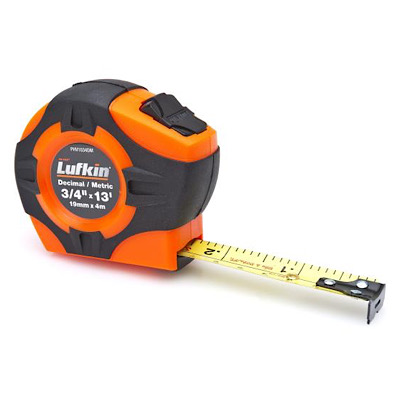 LUFKIN PHV1034DMN Engineer's 13' / 4m Measuring Tape (1/10's ft.)