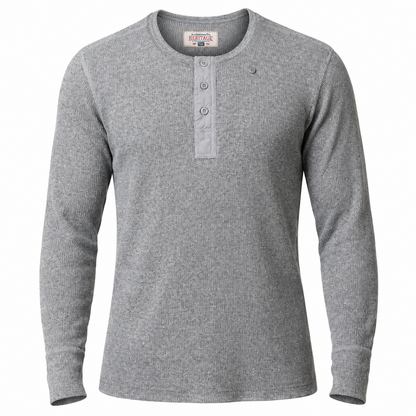 Stanfield's 1315 Men's Wool Henley L/S Shirt Grey - Deakin Industries