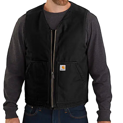 CARHARTT 104394 RELAXED FIT WASHED DUCK SHERPA-LINED VEST - Deakin Industries