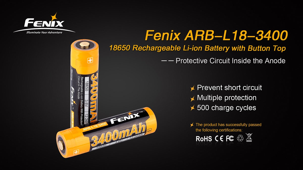 Fenix ARB-L18 3400mAh Rechargeable 18650 Battery