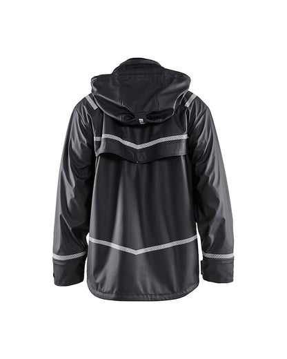BLAKLADER 4317 Hooded Rain Jacket with Reflective Details Black