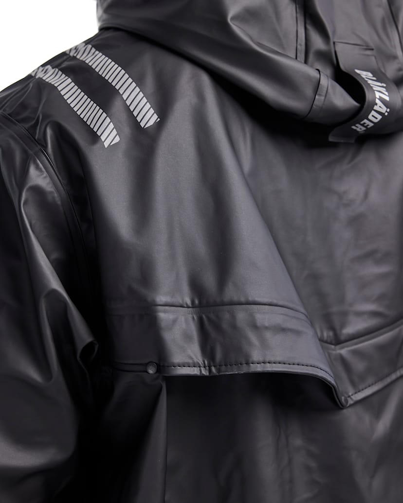 BLAKLADER 4317 Hooded Rain Jacket with Reflective Details Black