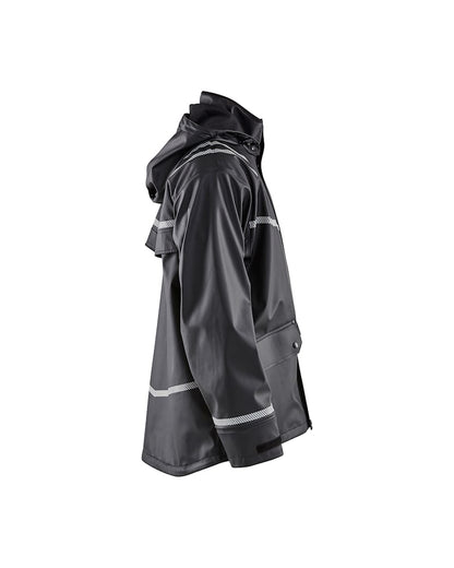 BLAKLADER 4317 Hooded Rain Jacket with Reflective Details Black