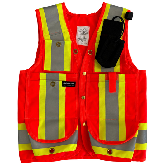 DEAKIN Cordura 4" Reflective Cruiser Vest c/w Radio Holster
