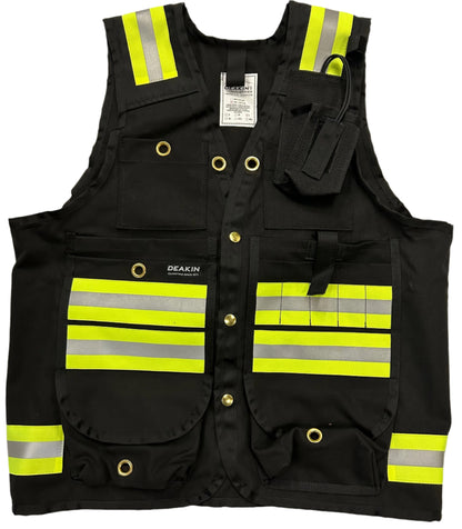 DEAKIN Cotton Canvas Reflective Cruiser Vest c/w Radio Pocket - Deakin Industries