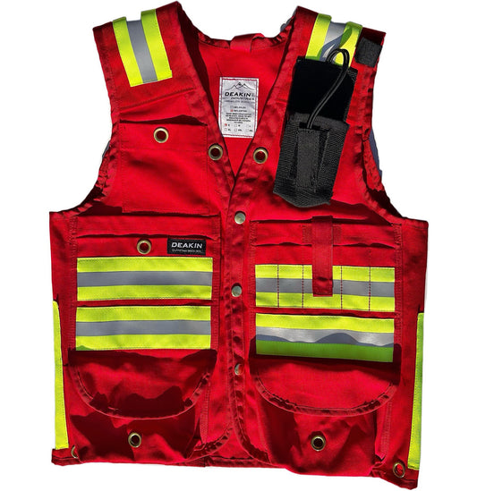 DEAKIN Cotton Canvas Reflective Cruiser Vest c/w Radio Pocket - Deakin Industries