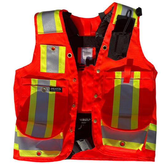 DEAKIN Nylon Cordura Pack Frame 4" Reflective Cruiser Vest (ORANGE) - Deakin Industries