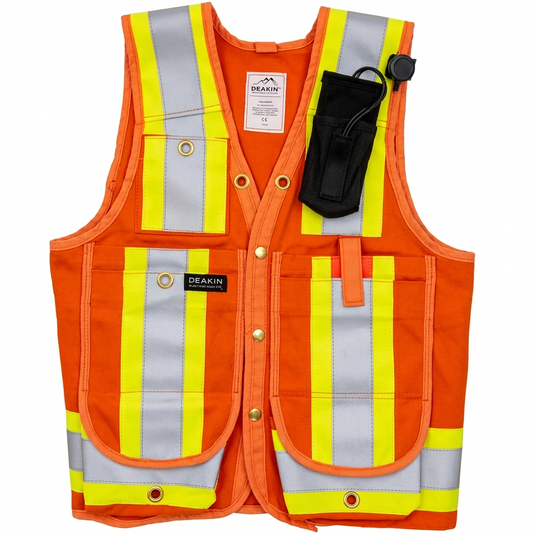 DEAKIN Cotton 4" Reflective Cruiser Vest c/w Radio Holster