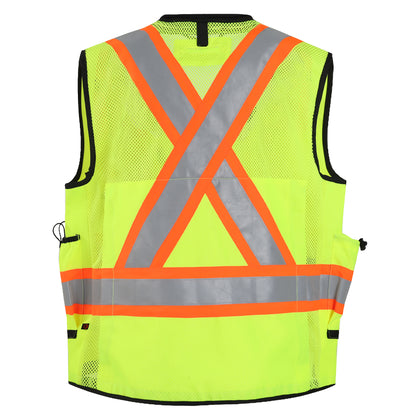 GROUND FORCE TV91 Hi-Vis Antimicrobial Mesh-Back Surveyor Vest