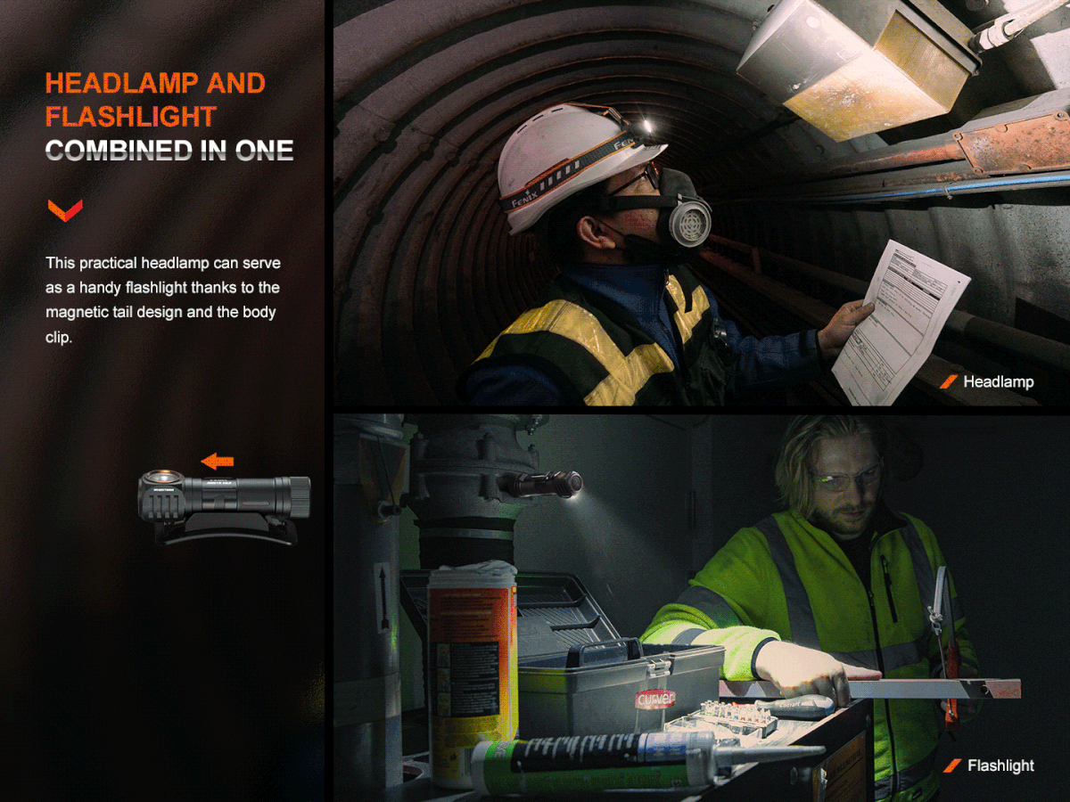 Fenix HM61R V2.0 Multifunctional Rechargeable Headlamp / 1600 Lumens