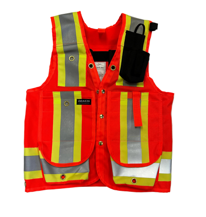 DEAKIN Nylon Cordura Pack Frame 4" Reflective Cruiser Vest (ORANGE)