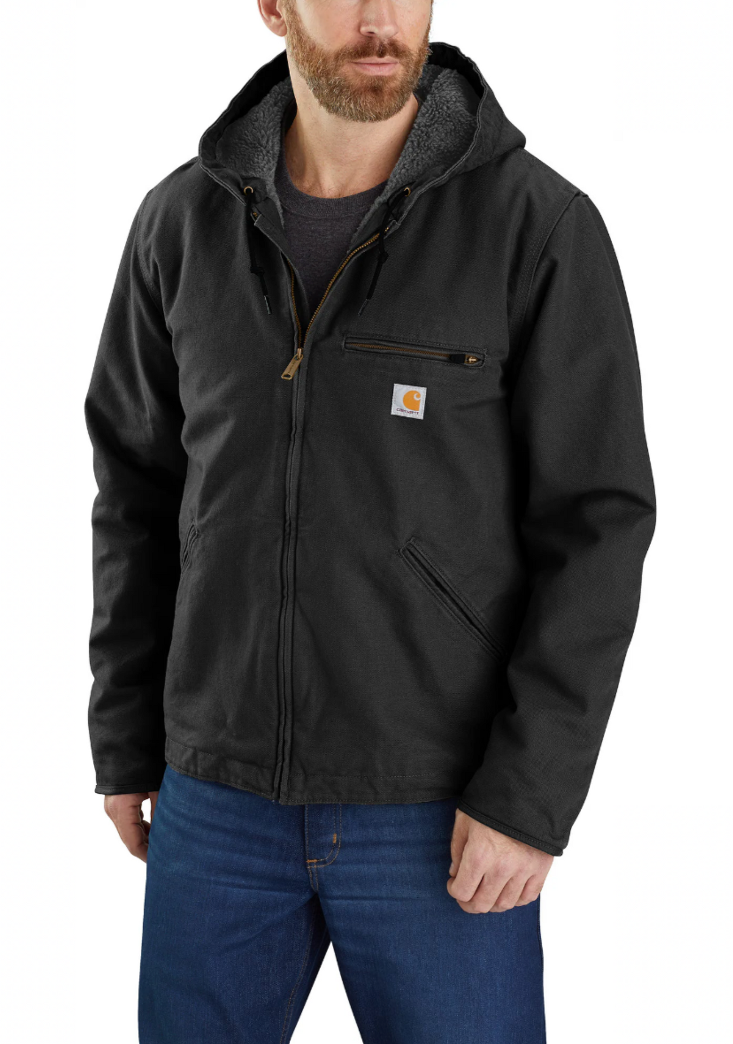 CARHARTT 104392 RELAXED FIT WASHED DUCK SHERPA-LINED JACKET