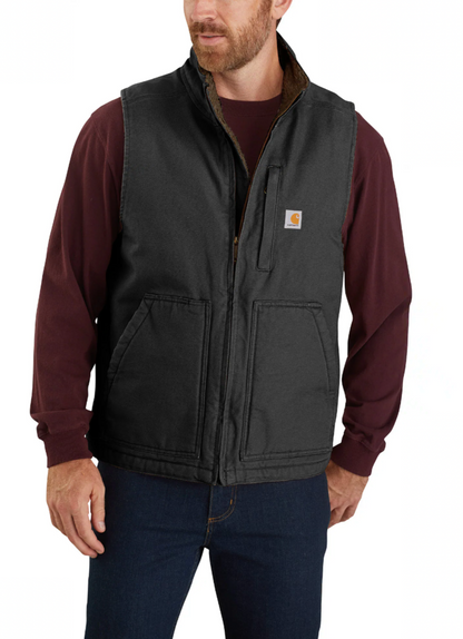 Carhartt 104277 Washed Duck Sherpa-Lined Mock-Neck Vest