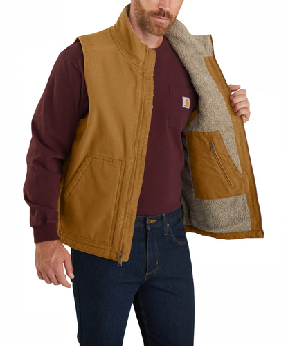 Carhartt 104277 Washed Duck Sherpa-Lined Mock-Neck Vest
