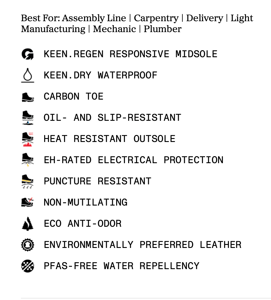 KEEN Men's CSA Gibson Waterproof Work Boot (Carbon Toe)