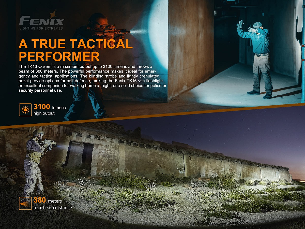 Fenix TK16 V2.0 Tactical Flashlight / 3100 Lumens