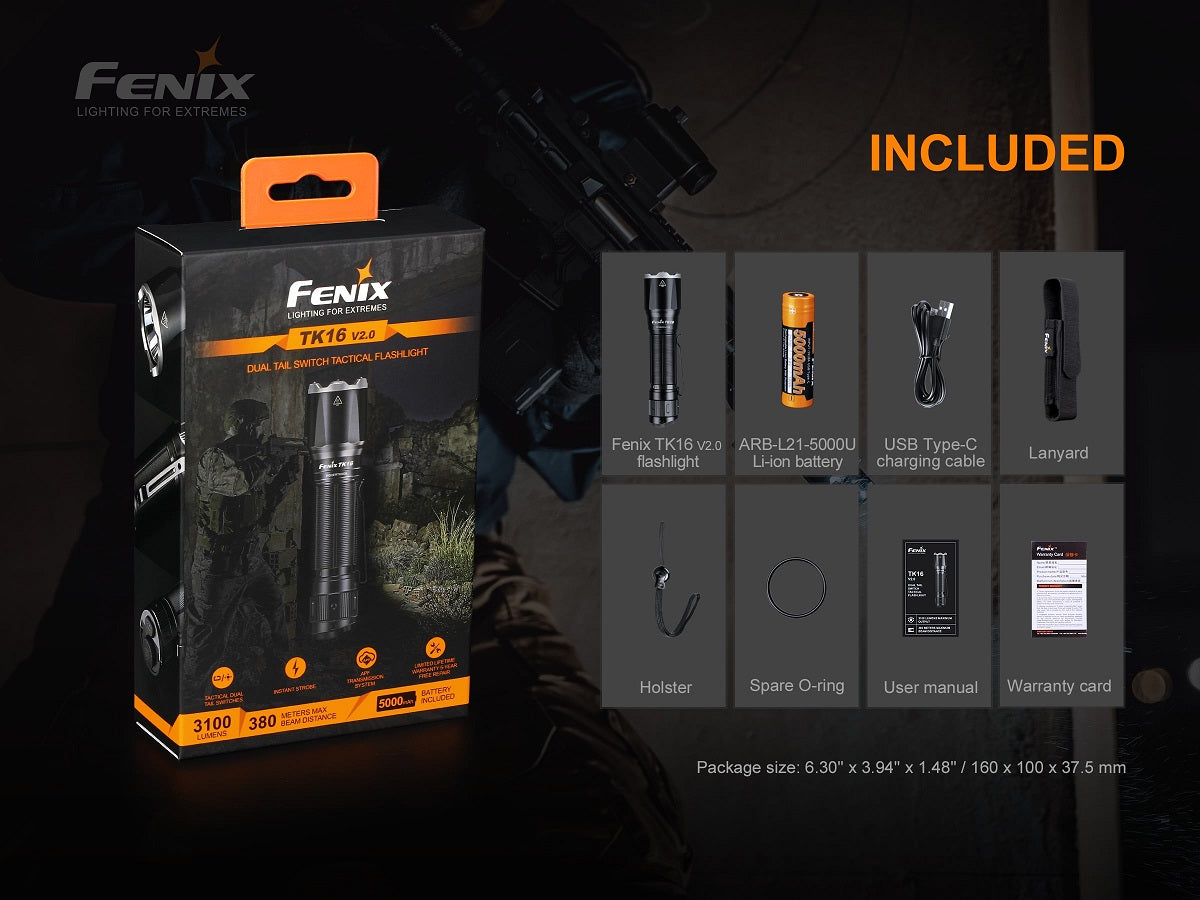 Fenix TK16 V2.0 Tactical Flashlight / 3100 Lumens