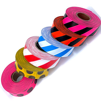 STONEBLAZE Arctic Flagging Tape  1" x 125' Roll (Stripes or Polka Dots) - Deakin Industries