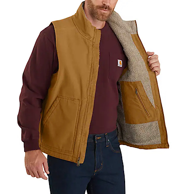 Carhartt 104277 Washed Duck Sherpa-Lined Mock-Neck Vest - Deakin Industries