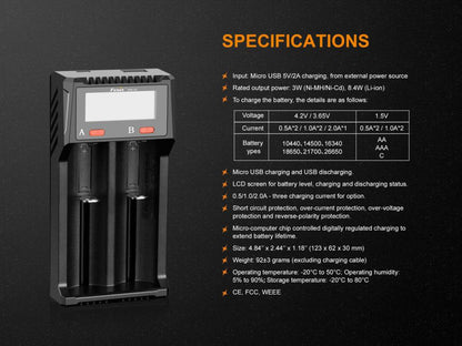 Fenix ARE-D2 Dual Channel Smart  Battery Charger